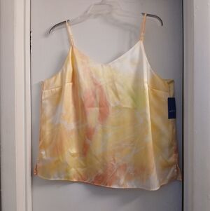 New! Apt. 9 Women's Silky Pastel Camisole in Orange and Cream XL